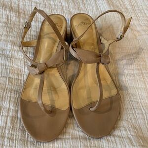 Alexandre Birman Leather T Strap Pumps Sandals Size 38.5/7.5